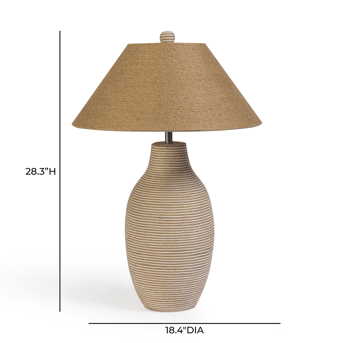Tanga Natural Jute and Cotton Table Lamp - View 6