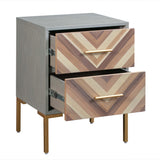 Quinn 19" Grey 2-Drawer Side Table
