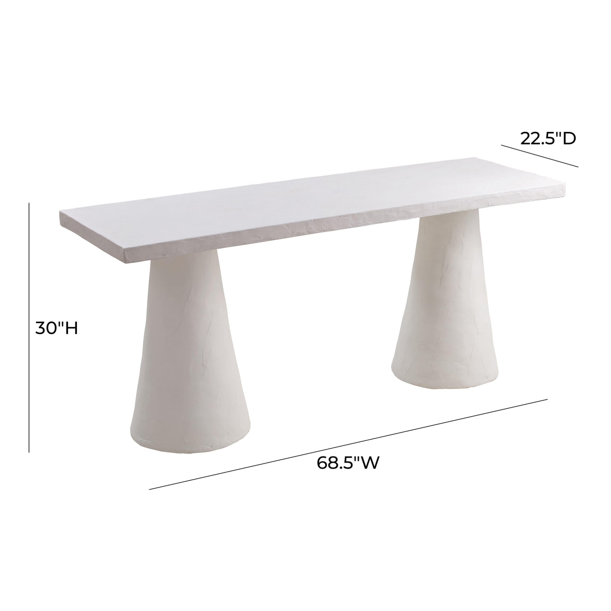 Dayana 68.5" Desk in Faux Plaster