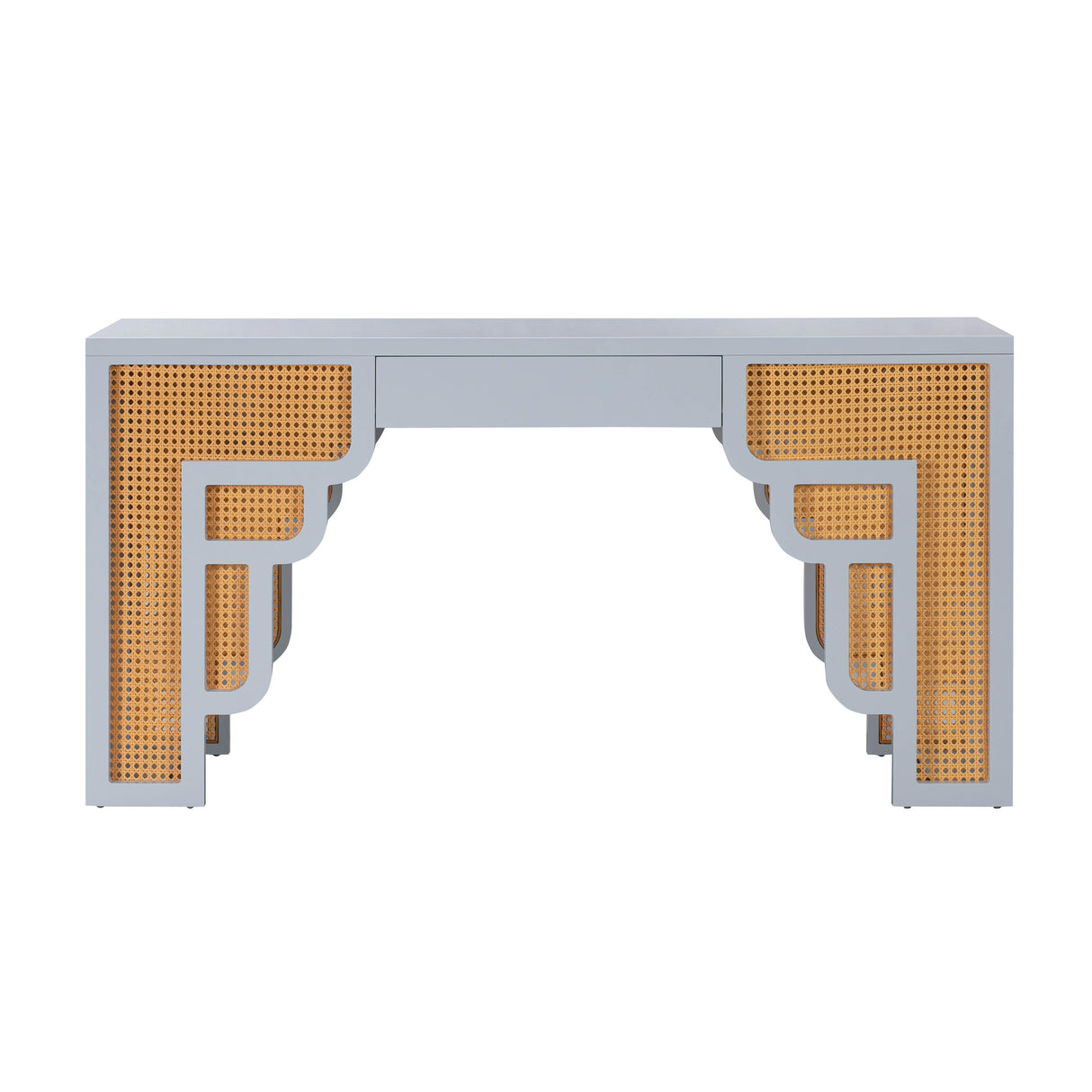 Suzie 62" Rattan Executive Desk With Drawer