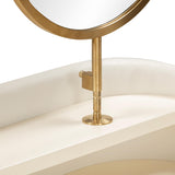 Penelope 45" Vegan Leather Wrapped Vanity Desk With Drawer