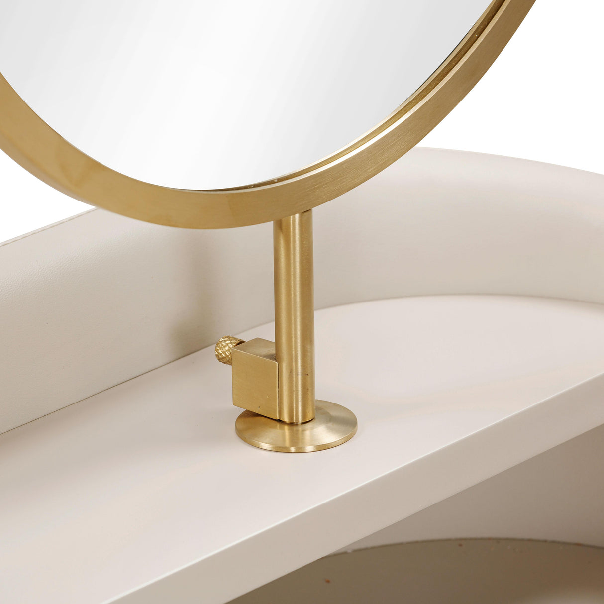 Penelope 45" Vegan Leather Wrapped Vanity Desk With Drawer