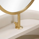 Penelope 45" Vegan Leather Wrapped Vanity Desk With Drawer