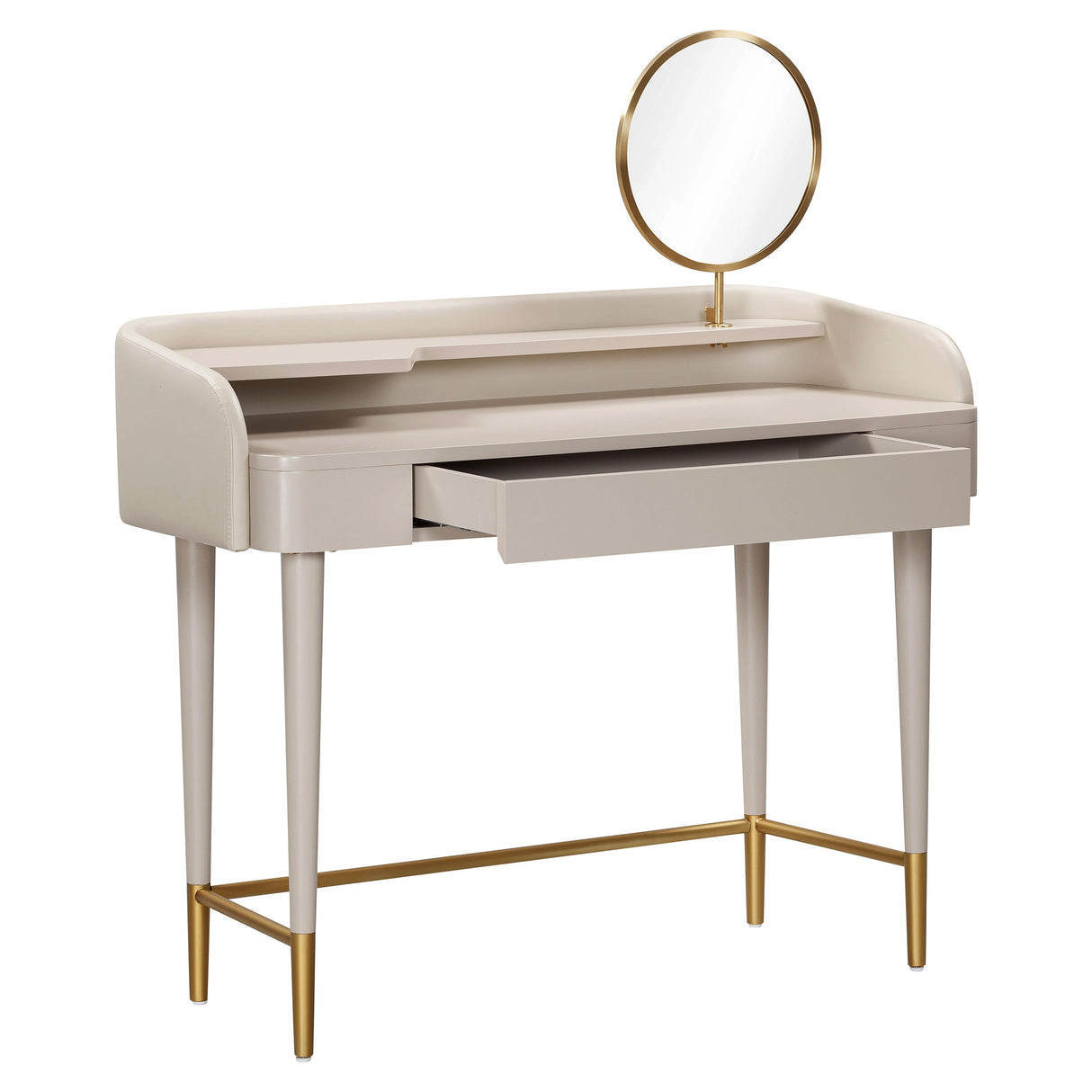 Penelope 45" Vegan Leather Wrapped Vanity Desk With Drawer