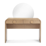 Moonrise 48 Natural Ash 2-Drawer Vanity Desk with Mirror