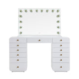 Hollywood 56" White Desk with Vanity Mirror