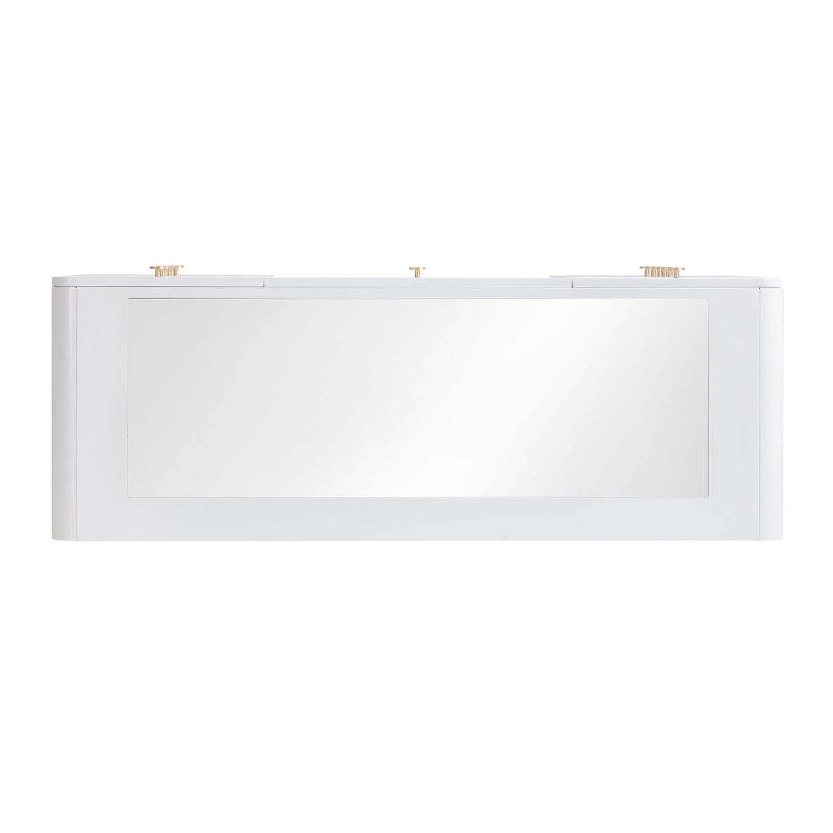 Hollywood 56" White Desk with LED Panel Vanity Mirror