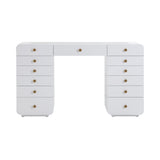 Hollywood 56" White 13-Drawer Vanity Desk