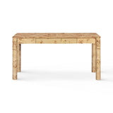 Berri 60" Natural Burl 3-Drawer Work Desk - View 2