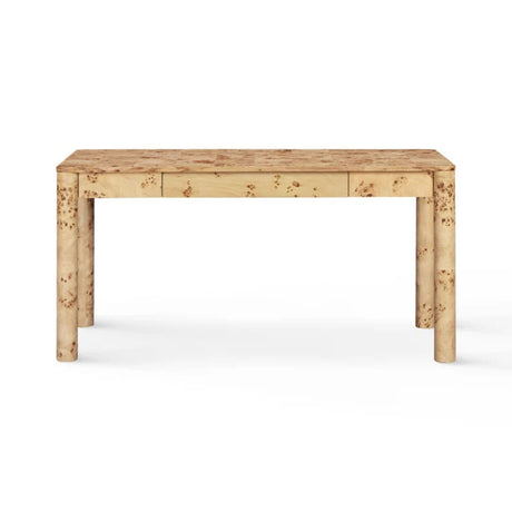 Berri 60" Natural Burl 3-Drawer Work Desk - View 2