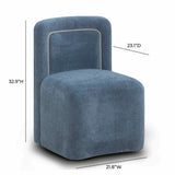 Dolce Performance Velvet Rolling Desk Chair - View 7