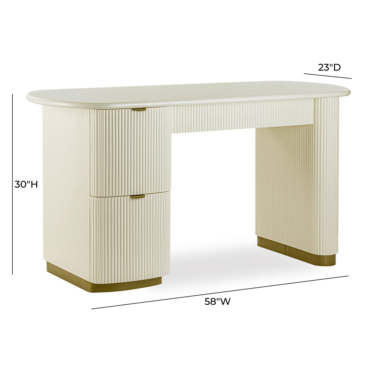 Francesca 58" 3-Drawer Desk