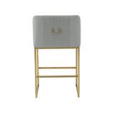 Lisa Pleated Velvet Counter Stool