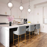 Lisa Pleated Velvet Counter Stool