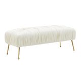 Jessica 47" Cream Velvet Bench