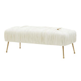 Jessica 47" Cream Velvet Bench
