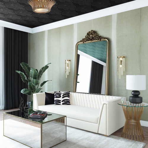 Wafa 87" Cream Velvet Sofa