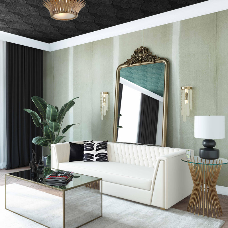 Wafa 87" Cream Velvet Sofa