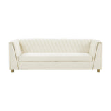 Wafa 87" Cream Velvet Sofa