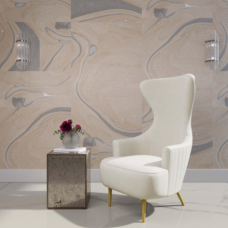 Julia Velvet Channel Tufted Wingback Chair