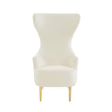 Julia Velvet Channel Tufted Wingback Chair
