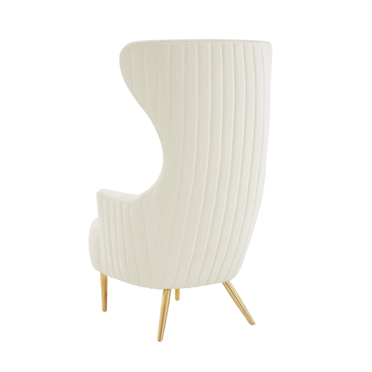 Julia Velvet Channel Tufted Wingback Chair