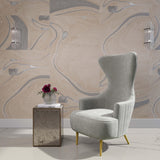 Julia Velvet Channel Tufted Wingback Chair