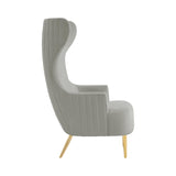 Julia Velvet Channel Tufted Wingback Chair
