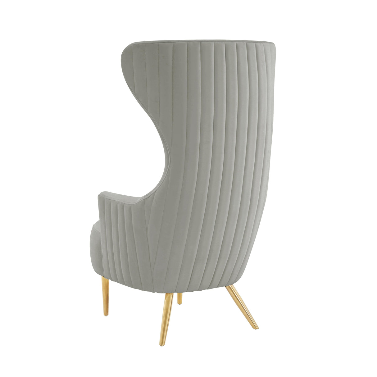 Julia Velvet Channel Tufted Wingback Chair
