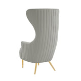 Julia Velvet Channel Tufted Wingback Chair