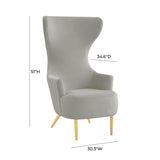 Julia Velvet Channel Tufted Wingback Chair