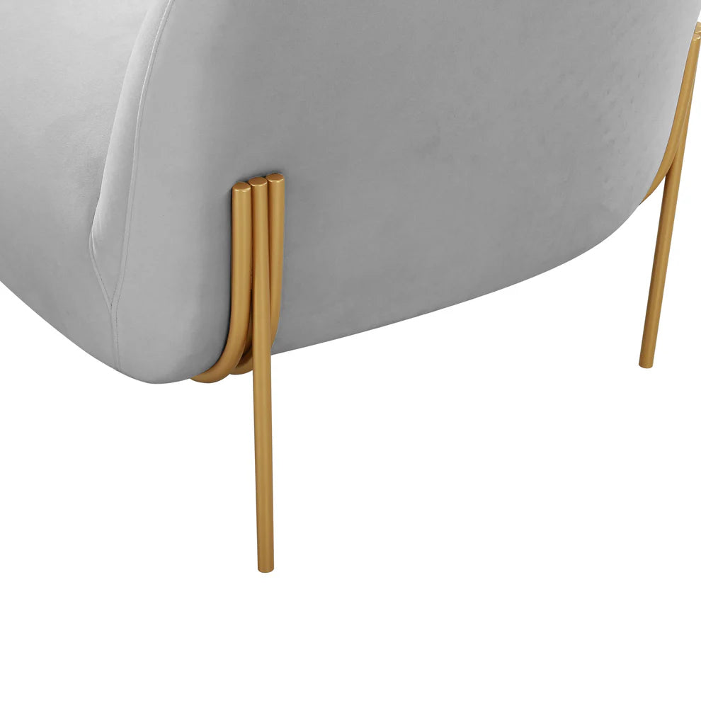 Kandra Cream Velvet Accent Chair