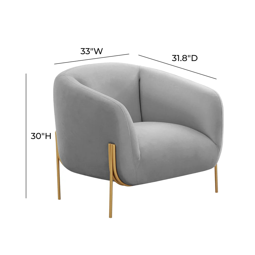 Kandra Cream Velvet Accent Chair