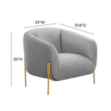 Kandra Cream Velvet Accent Chair