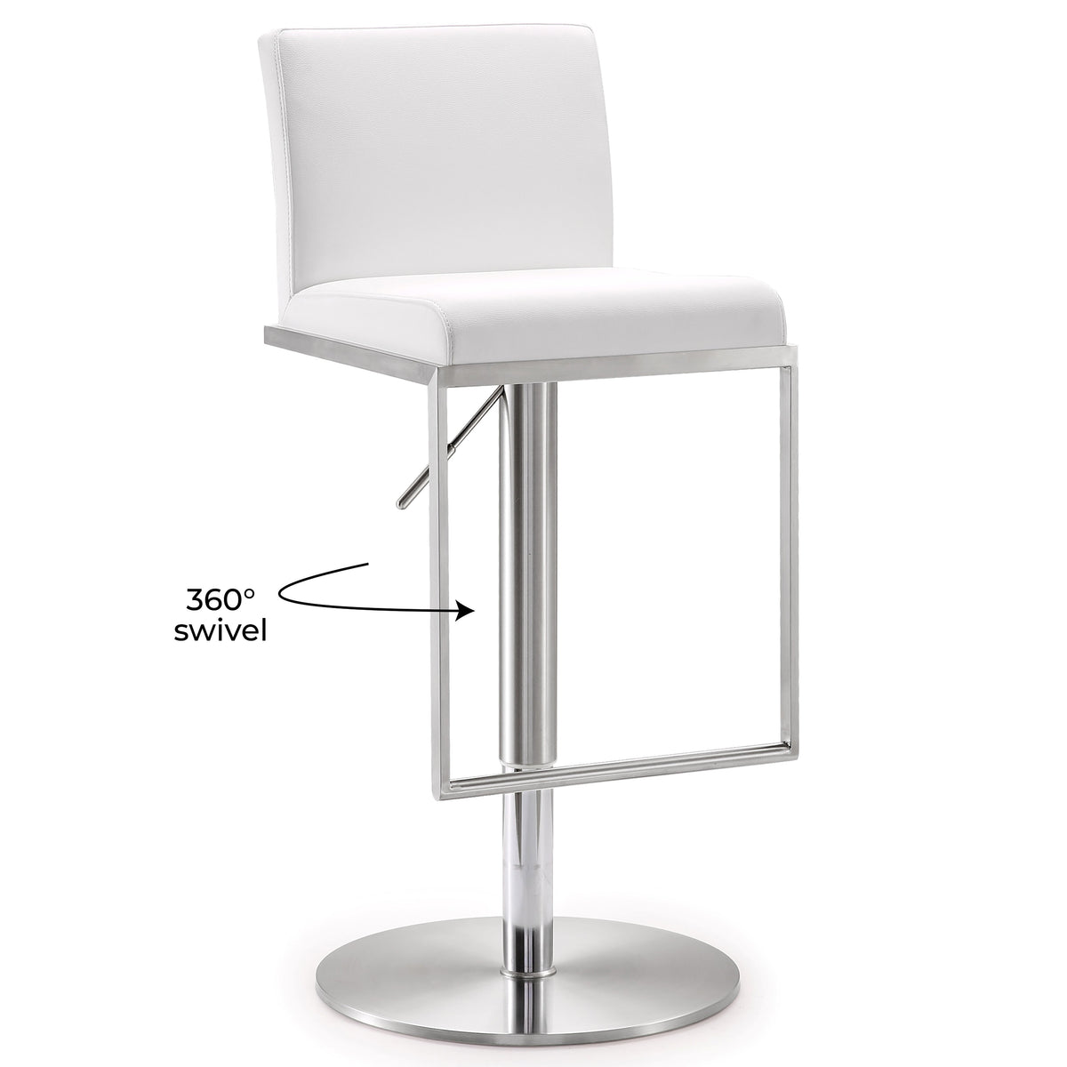 Amalfi Performance Vegan Leather Adjustable Stool - View 15