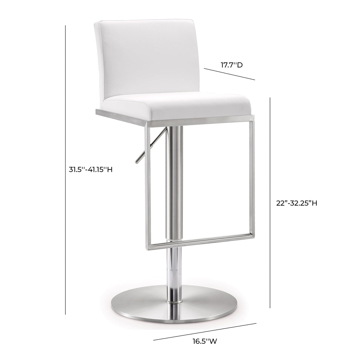 Amalfi Performance Vegan Leather Adjustable Stool - View 16
