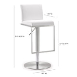 Amalfi Performance Vegan Leather Adjustable Stool - View 16