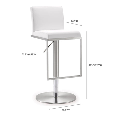 Amalfi Performance Vegan Leather Adjustable Stool - View 16