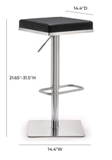 Bari Performance Vegan Leather Adjustable Stool