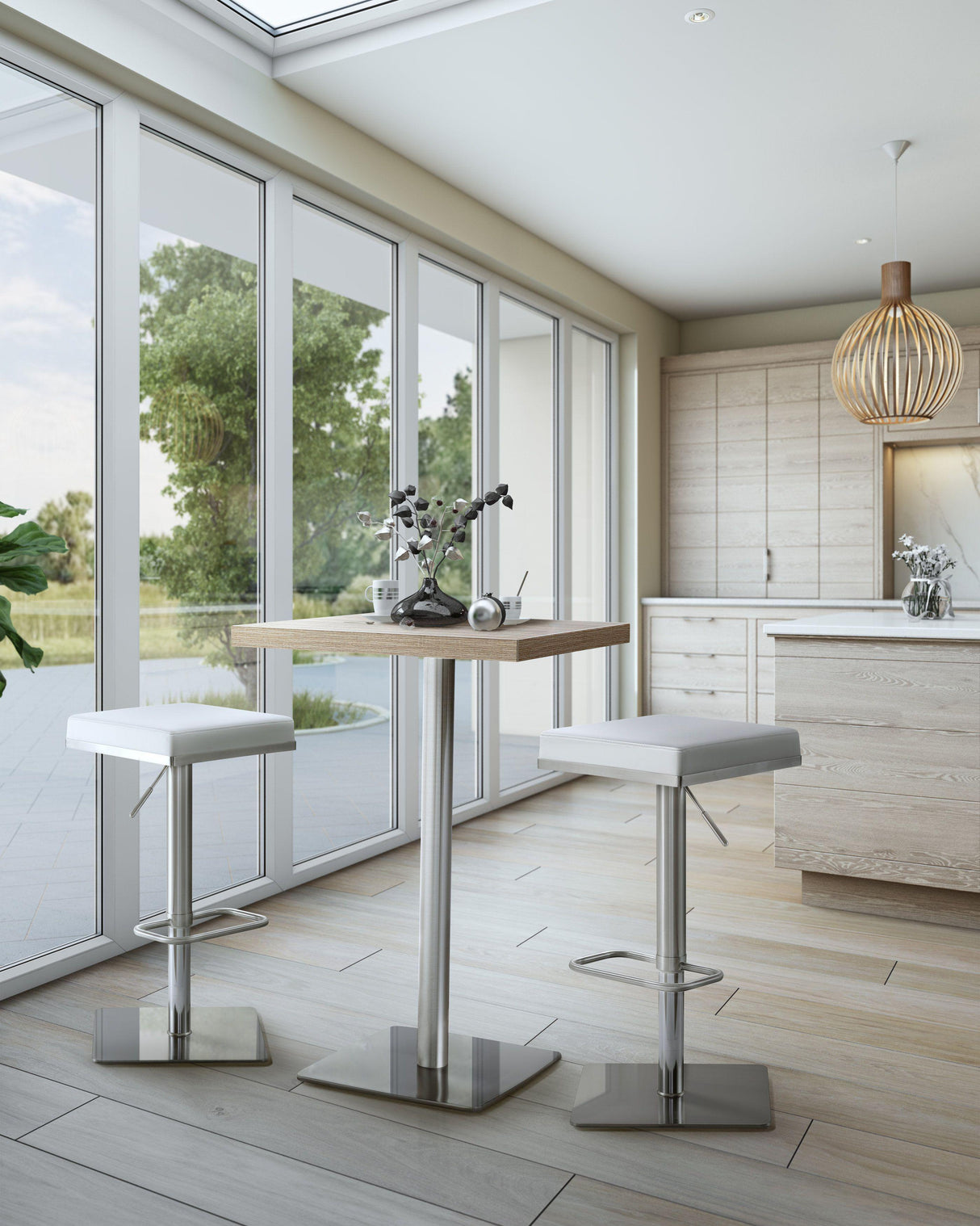 Bari Performance Vegan Leather Adjustable Stool