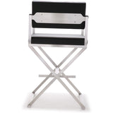 Director Performance Vegan Leather Stool with Silver Base