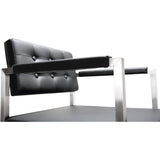 Director Performance Vegan Leather Stool with Silver Base