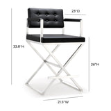 Director Performance Vegan Leather Stool with Silver Base
