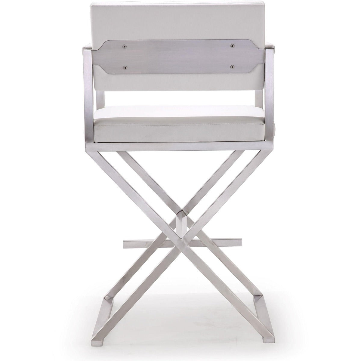 Director Performance Vegan Leather Stool with Silver Base