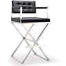 Director Performance Vegan Leather Stool with Silver Base