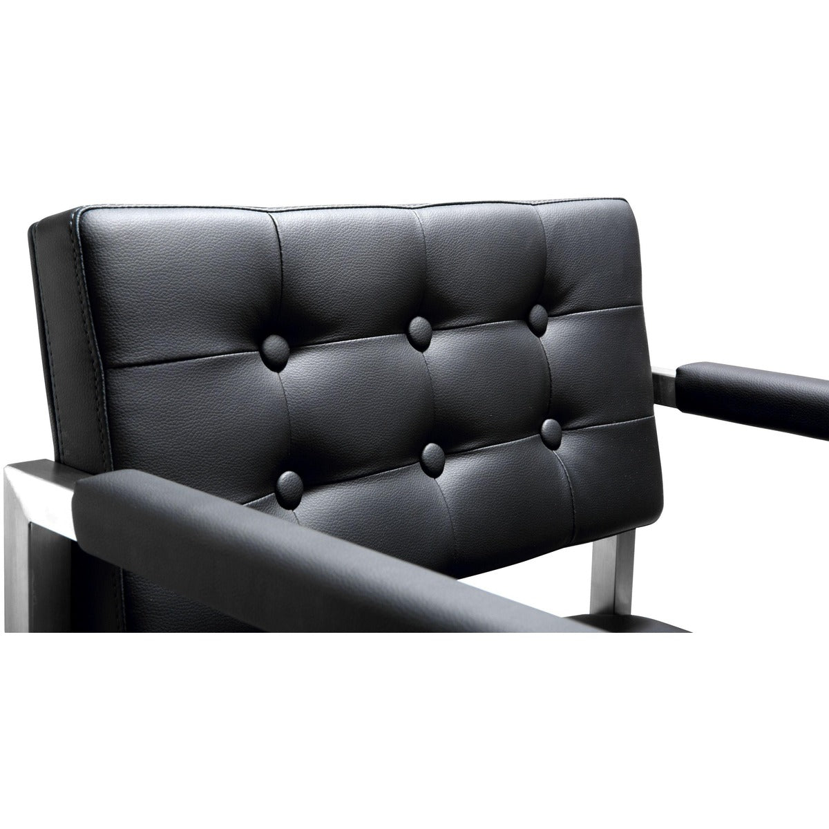 Director Performance Vegan Leather Stool with Silver Base