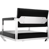 Director Performance Vegan Leather Stool with Silver Base