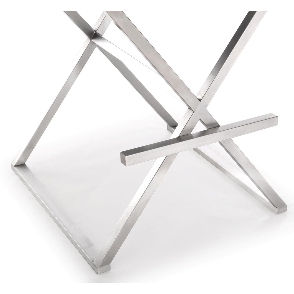 Director Performance Vegan Leather Stool with Silver Base