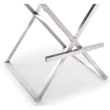 Director Performance Vegan Leather Stool with Silver Base