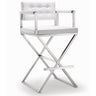 Director Performance Vegan Leather Stool with Silver Base